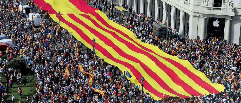 Eigene Farben: Die Katalanen kämpfen seit Jahren für einen unabhängigen Staat. Das Bild zeigt eine Demonstration in Barcelona.