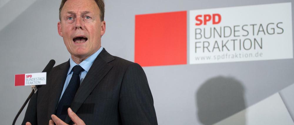 Kann sich auf die 52 Abgeordneten aus Nordhrein-Westfalen meist verlasssen: SPD-Fraktionschef Thomas Oppermann.