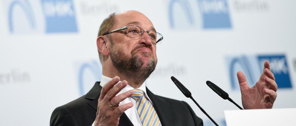 Martin Schulz, Kanzlerkandidat und SPD-Vorsitzender während einer Rede am 8. Mai in Berlin. 