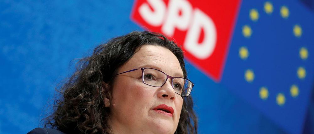 Die SPD-Partei- und Fraktionschefin Andrea Nahles.