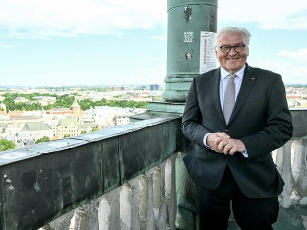 Bundespräsident Frank-Walter Steinmeier in Riga, Lettland. 
