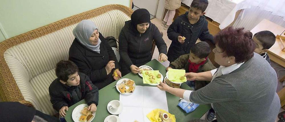 Syrien-Flüchtlinge im Grenzdurchgangslager Friedland in Niedersachsen