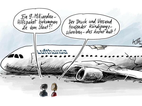 Hilfspaket für die Lufthansa, Kündigungen bei der Lufthansa.