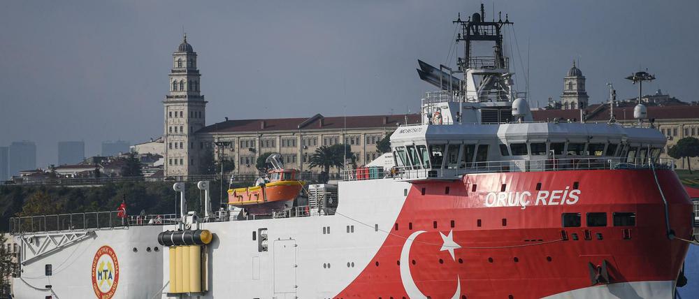 Streit ums Gas. Das türkische Forschungsschiff "Oruc Reis".