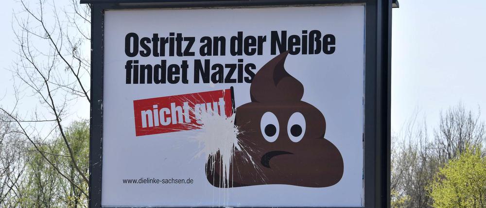 Plakat gegen das Nazifestival in Ostritz.