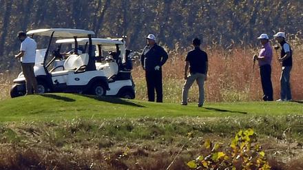 Trump machte am Samstag einen Ausflug zu seinen Golfplatz in Sterling.