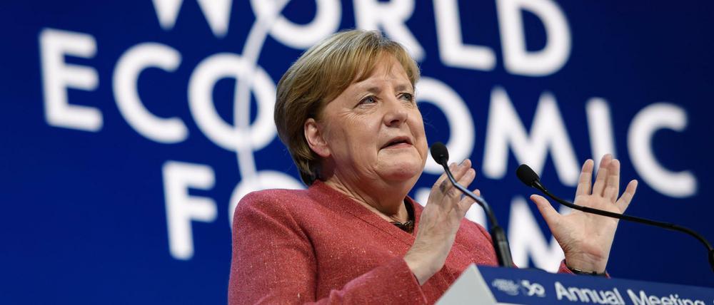 Kanzlerin Merkel in Davos