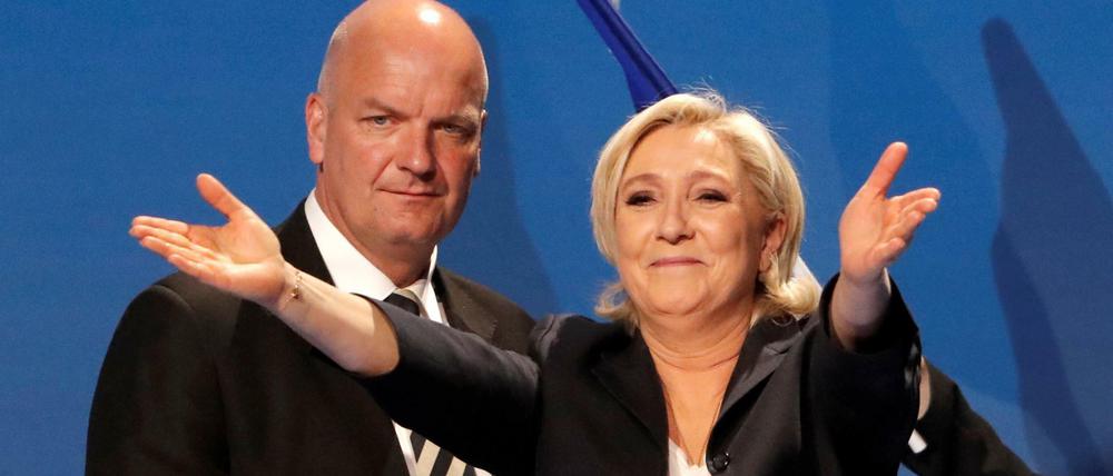 Präsidentschaftskandidatin Marine Le Pen bei ihrer Rede am 1. Mai.