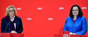 Das ging schief: Die bayerische SPD-Spitzenkandidatin Natascha Kohnen (links) muss am Tag nach der Landtagswahl erklären, warum sie 10,9 Prozentpunkte verlor.