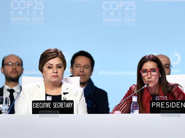 COP25-Präsidentin Carolina Schmidt (r.) und Patricia Espinosa von den Vereinten Nationen