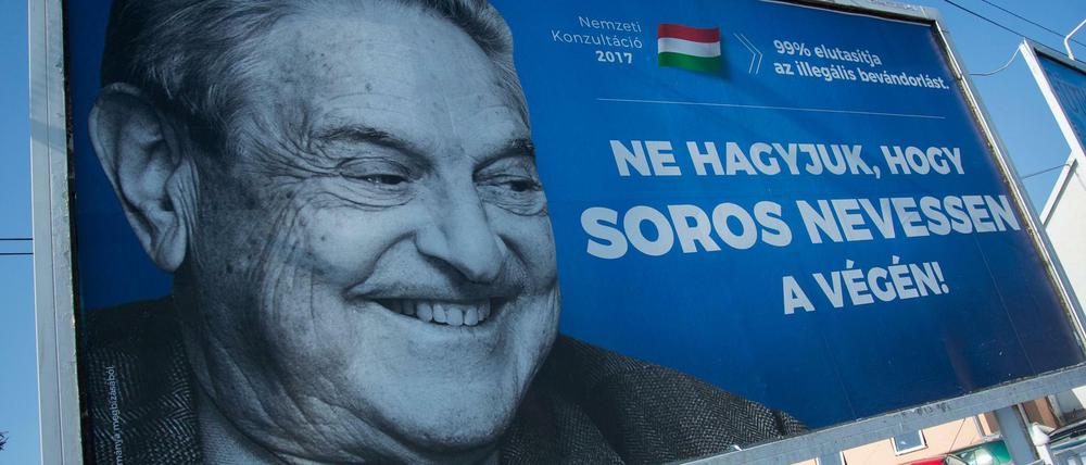 Plakat der Kampagne gegen Soros