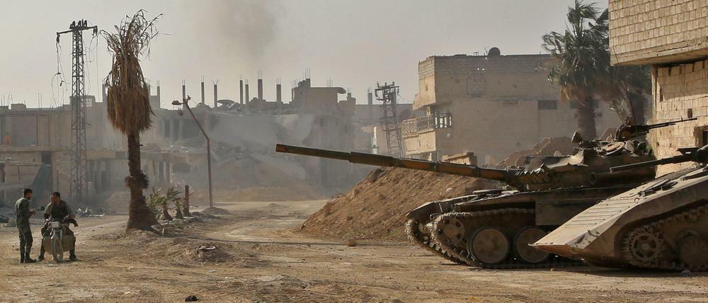 Panzer des Assad-Regimes Anfang März im syrischen Ost-Ghouta. 