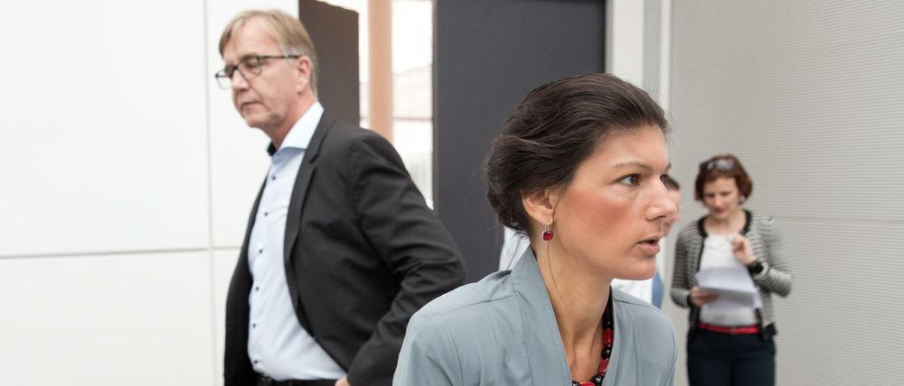 Linken-Spitzenpolitiker Dietmar Bartsch, Sahra Wagenknecht, Katja Kipping (von links) 