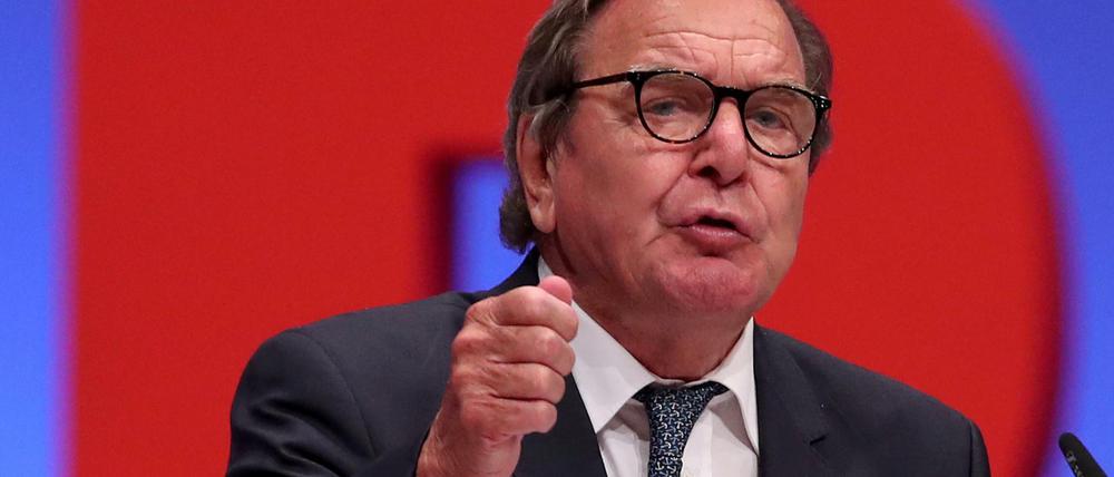 Alt-Kanzler Gerhard Schröder redete Ende Juni beim SPD-Parteitag in Dortmund.