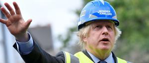 Der britische Premier Boris Johnson beim Besuch einer Baustelle in London