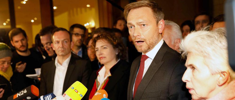 FDP-Chef Christian Lindner nach dem Abbruch der Sondierungen. 