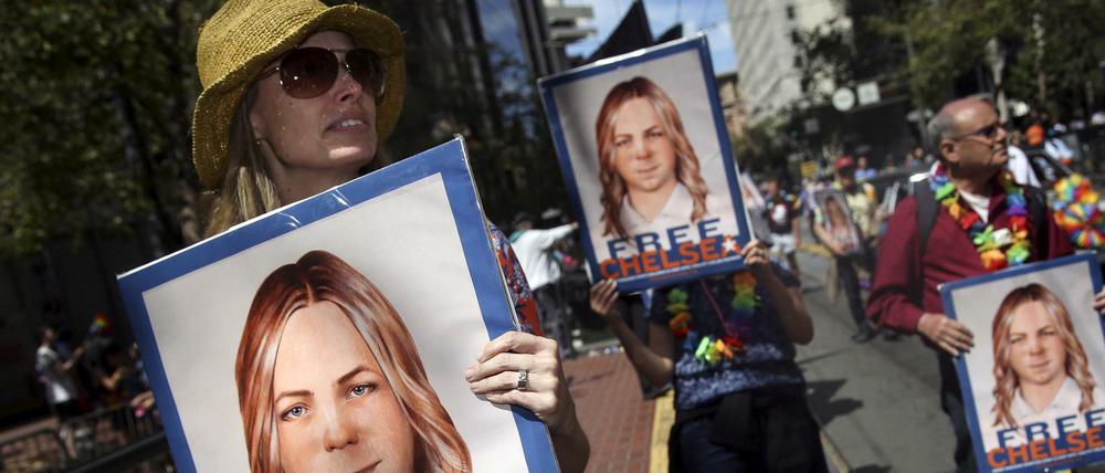 Demonstration für Chelsea Manning
