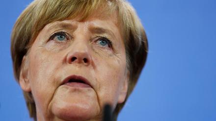 Angela Merkel am Freitagmorgen bei einer Stellungnahme in Berlin.