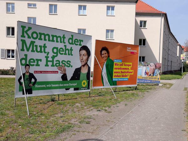 Wahlplakate von Grünen und FDP.