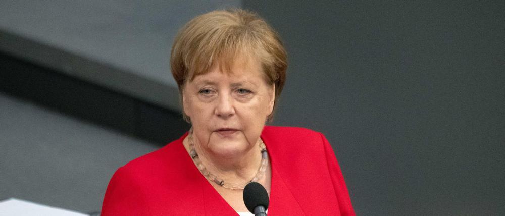 Bundeskanzlerin Angela Merkel am Mittwoch im Bundestag.