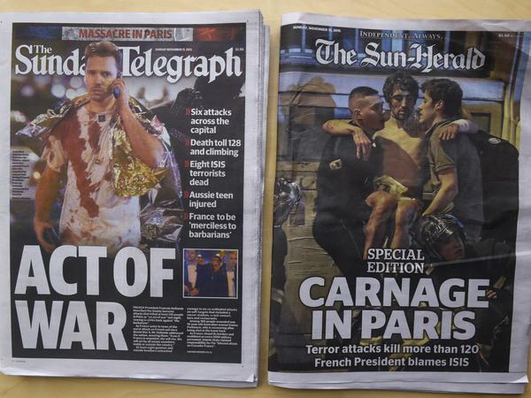 Auch britische Zeitungen sprechen vom "Krieg".