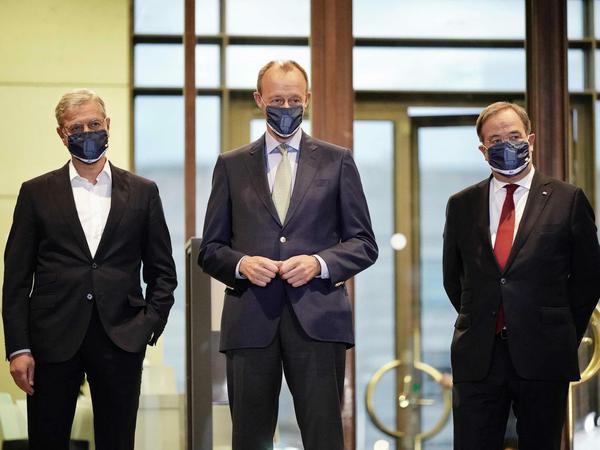Die drei Kandidaten für den CDU-Vorsitz: Norbert Röttgen, Friedrich Merz, Armin Laschet.