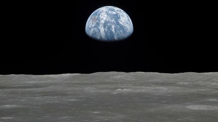 Dieses Foto der Nasa zeigt den Blick vom Mond auf die Erde im Jahr 1969