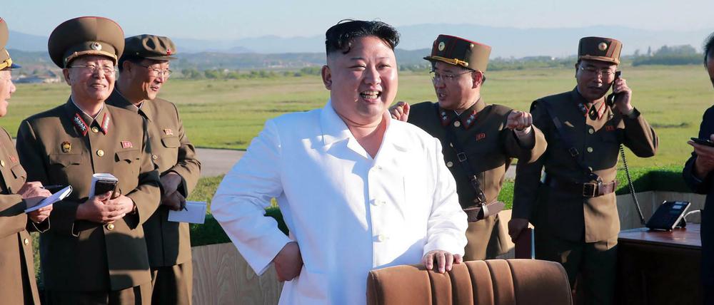  Erfreut über den erneuten Raktentest: Nordkoreas Diktator Kim Jong Un