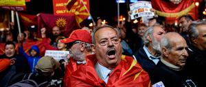 Rückschlag auf dem Weg in die EU. Anhänger eines Wahlboykotts feierten Ende September in Mazedonien.