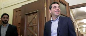 Alexis Tsipras nach der Fraktionssitzung.