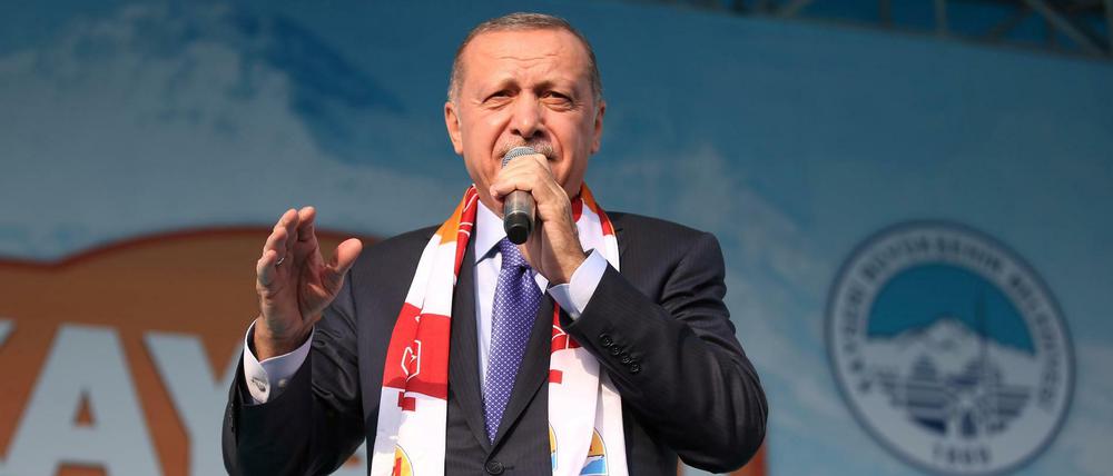 Der türkische Präsident Recep Tayyip Erdogan bei einer Veranstaltung in Kayseri. 