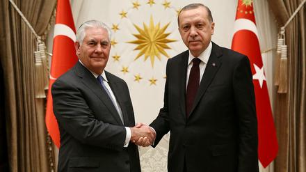 US-Außenminister Rex Tillerson traf am Donnerstag den türkischen Präsidenten Recep Tayyip Erdogan.