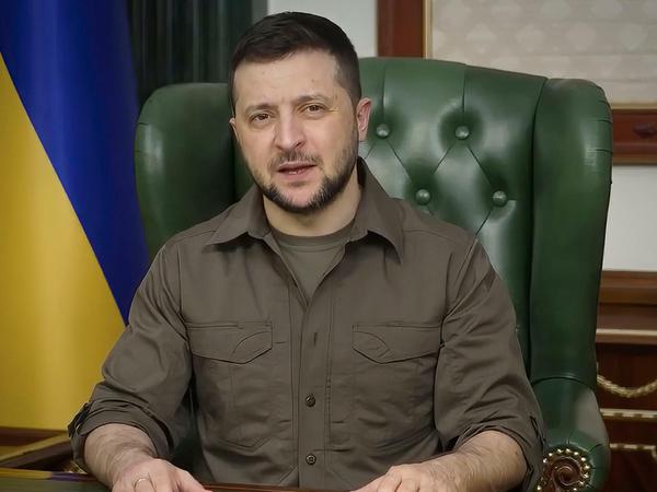 Wolodymyr Selenskyj, Präsident der Ukraine, in einem Video vom 21. März 2022