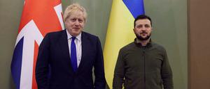 Britischer Premier Boris Johnson und Wolodymyr Selenskyj haben sich heute überraschend in Kiew getroffen.