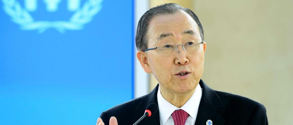 UN-Generalsekretär Ban Ki-moon fordert am Mittwoch in Genf größere Anstrengungen bei der Flüchtlingsaufnahme.