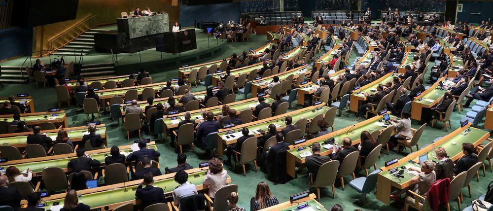 US-Botschafterin Nikki Haley spricht bei der UN-Vollversammlung.