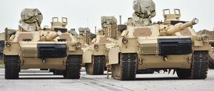 US Panzer in Mannheim. Die USA wollen eine Panzerbrigade nach Osteuropa verlegen. 