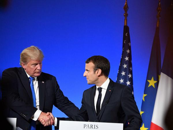 US-Präsident Donald Trump und Frankreichs Präsident Emmanuel Macron am Donnerstag in Paris.