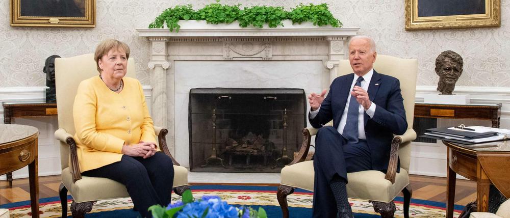 Angela Merkel bei Joe Biden im Weißen Haus.