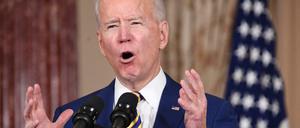 „Amerika ist zurück“: US-Präsident Joe Biden am Donnerstag im State Department. 
