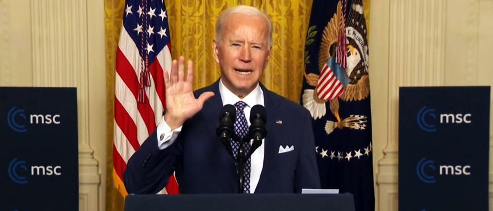 Amerika meldet sich zurück: Präsident Joe Biden bei der virtuellen Münchner Sicherheitskonferenz.