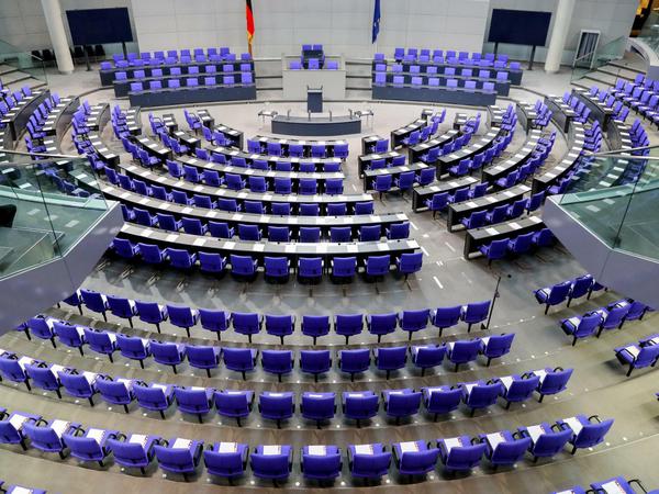 Der Plenarsaal vor der konstituierenden Sitzung des Bundestages.