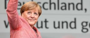 Bundeskanzlerin Angela Merkel bei einer Wahlkampfveranstaltung der CDU in Fulda.