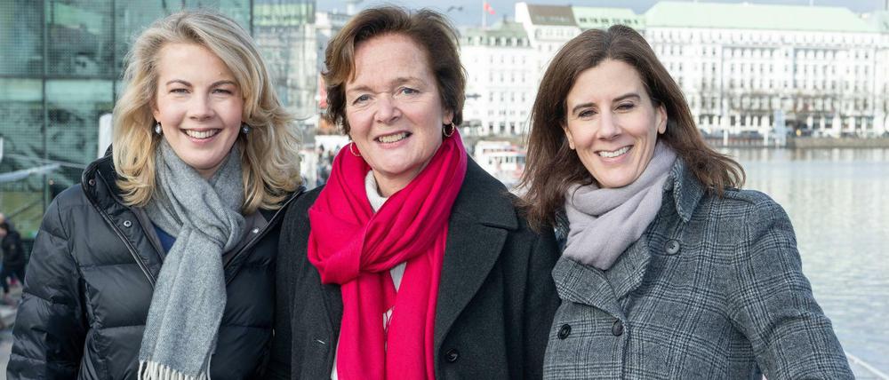 Wahlkampfauftritt am Jungfernstieg: Linda Teuteberg, Anne von Treuenfels-Frowein, Katja Suding (v.l.n.r.).