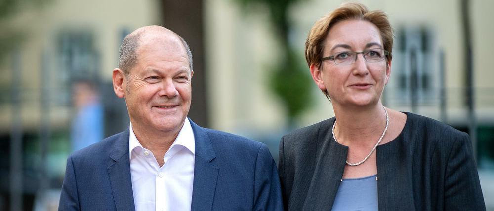 Bundesfinanzminister Olaf Scholz (SPD) und Klara Geywitz, SPD-Landtagsabgeordnete in Brandenburg, wollen gemeinsam an dei SPD-Spitze.