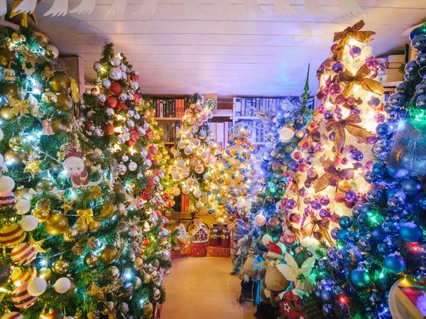So eben bitte nicht! (Das ist kein französischer Baumschmuck, sondern das Haus des Weihnachtsbaumweltmeisters in Rinteln.) 