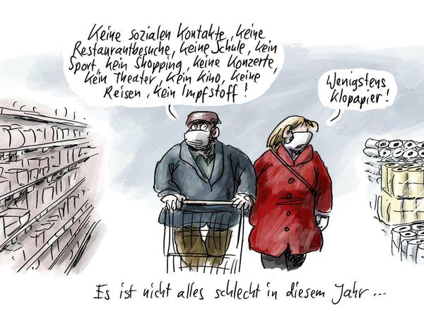 So sieht Tagesspiegel-Karikaturist Klaus Sttutman die Situation Ende Januar 2021.