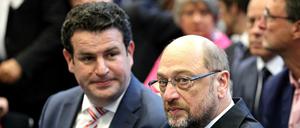 SPD-Generalsekretär Hubertus Heil und Parteichef Martin Schulz. 