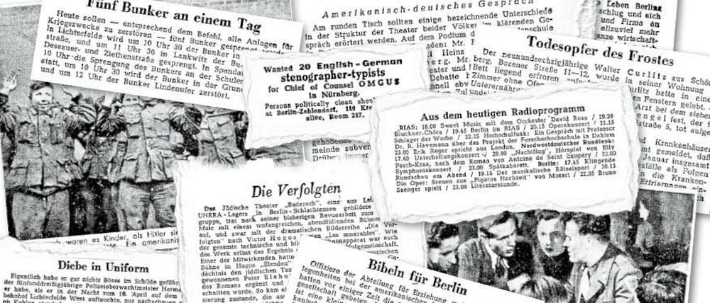 Vor 70 Jahren im Südwesten: Tagesspiegel-Beiträge aus dem Jahr 1947.
