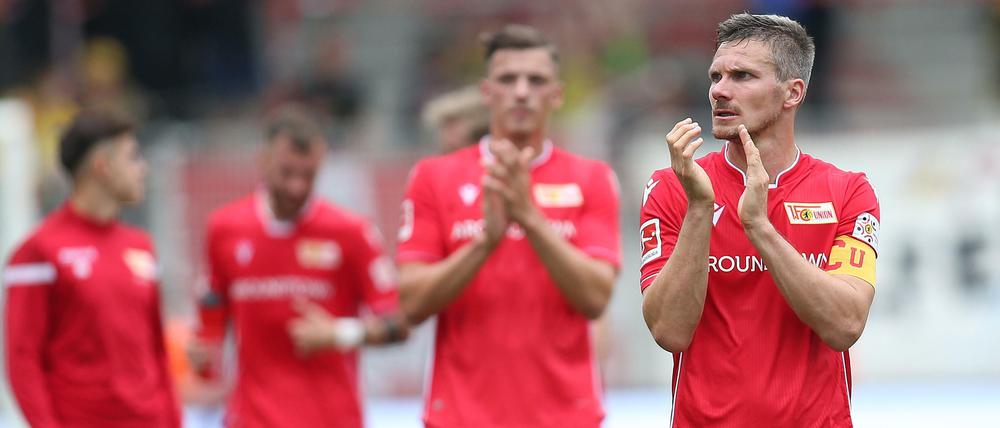 Applaus, Applaus: Michael Parensen (rechts) und der 1. FC Union stehen vor der ersten Bundesliga-Saison.